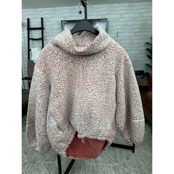 Lululemon Heathered Copper Clay Warmth Restore Sherpa Pullover Womens Size M/L - Picture 2 of 6